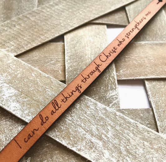 Scripture Leather Bracelet