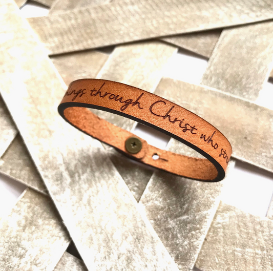 Scripture Leather Bracelet