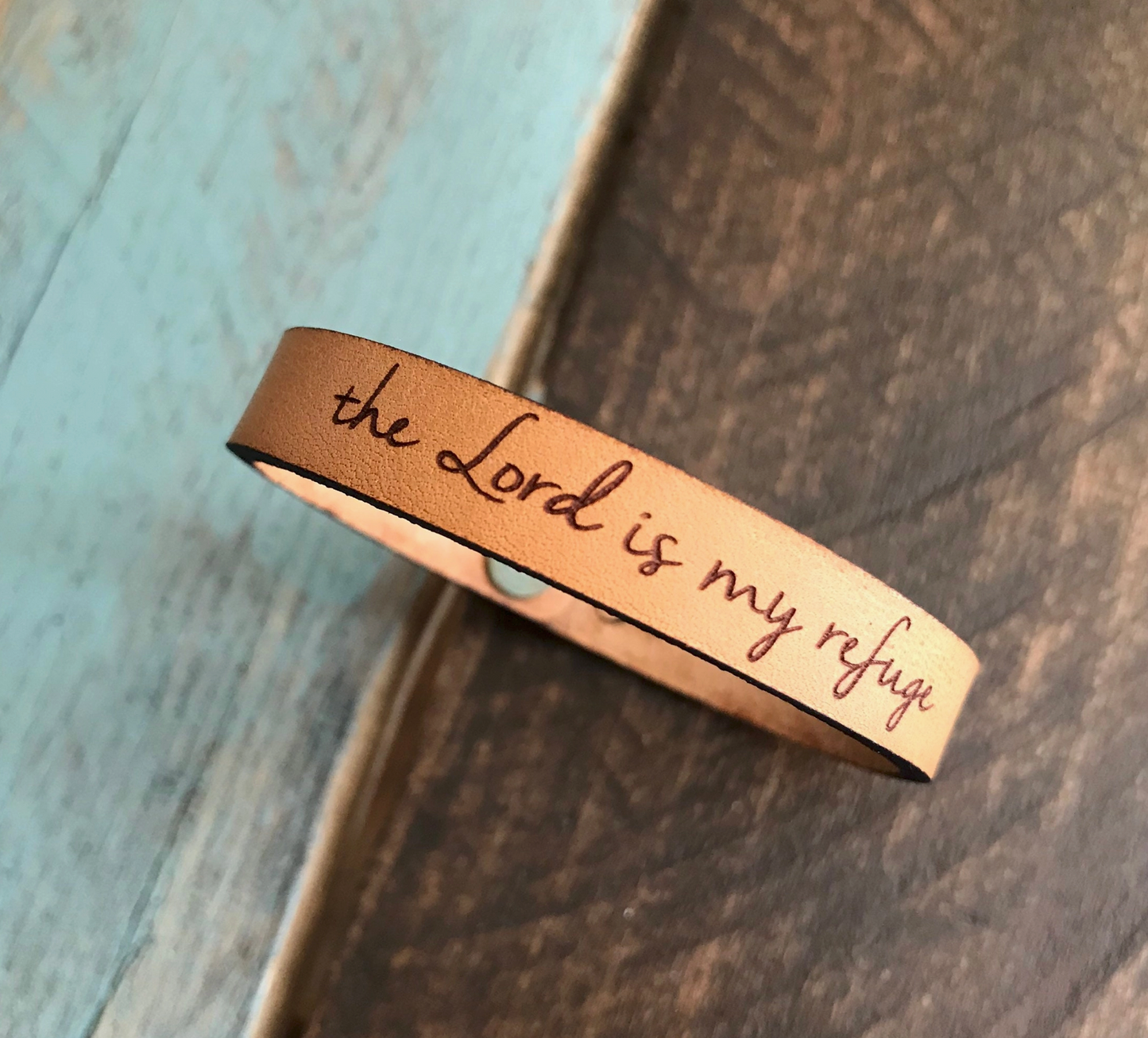 Scripture Leather Bracelet